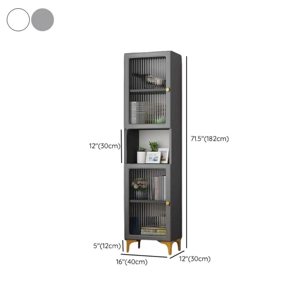 47‘’-71.5H Rectangular Wooden Display Cabinet with Glass Door