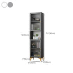 47‘’-71.5H Rectangular Wooden Display Cabinet with Glass Door