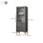 47‘’-71.5H Rectangular Wooden Display Cabinet with Glass Door