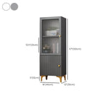 47‘’-71.5H Rectangular Wooden Display Cabinet with Glass Door