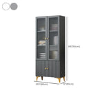 47‘’-71.5H Rectangular Wooden Display Cabinet with Glass Door