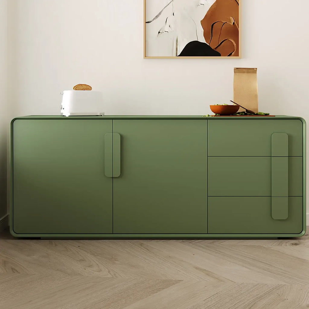 Composite Wood Green Storage Cabinet with Minimalist Style