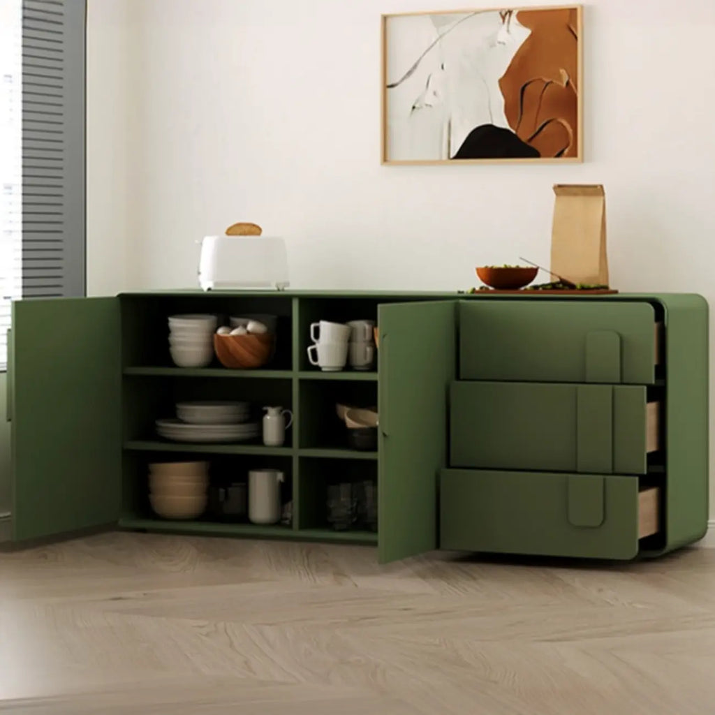 Composite Wood Green Storage Cabinet with Minimalist Style