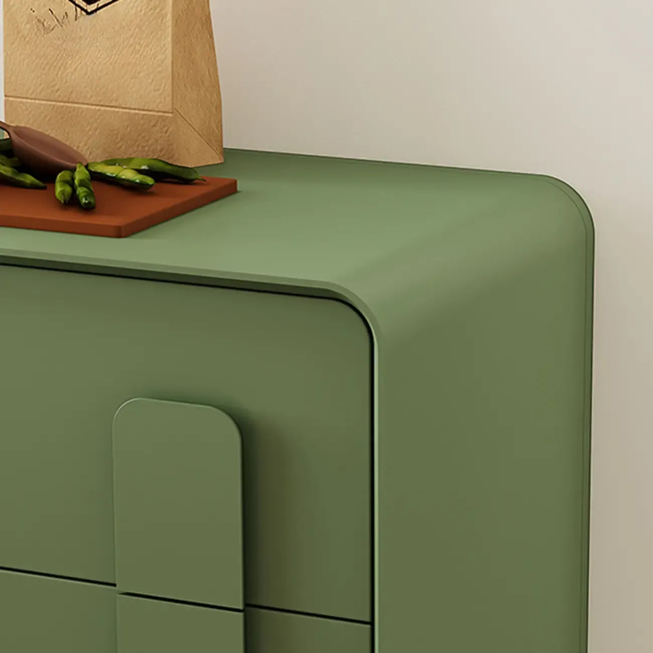 Composite Wood Green Storage Cabinet with Minimalist Style
