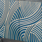 Modern Brown Birch Wood Buffet Sideboard with 2 Doors