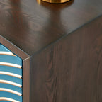 Modern Brown Birch Wood Buffet Sideboard with 2 Doors