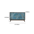 Modern Brown Birch Wood Buffet Sideboard with 2 Doors