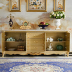 Luxury Gold Wooden Sideboard with Drawers and Doors