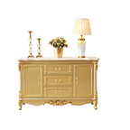 Luxury Gold Wooden Sideboard with Drawers and Doors