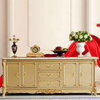 Luxury Gold Wooden Sideboard with Drawers and Doors