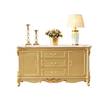 Luxury Gold Wooden Sideboard with Drawers and Doors