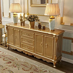 Luxury Gold Wooden Sideboard with Drawers and Doors