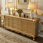 Luxury Gold Wooden Sideboard with Drawers and Doors
