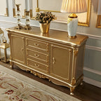 Luxury Gold Wooden Sideboard with Drawers and Doors