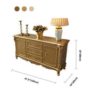 Luxury Gold Wooden Sideboard with Drawers and Doors