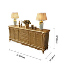 Luxury Gold Wooden Sideboard with Drawers and Doors