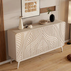 Modern White Wooden Sideboard with Artistic Doors