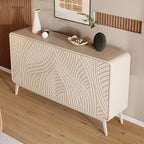 Modern White Wooden Sideboard with Artistic Doors
