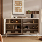 Modern White Wooden Sideboard with Artistic Doors
