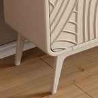 Modern White Wooden Sideboard with Artistic Doors