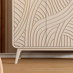 Modern White Wooden Sideboard with Artistic Doors