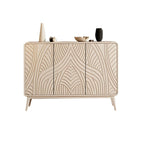 Modern White Wooden Sideboard with Artistic Doors