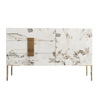 Artistic White Stone Top Buffet Table with Drawers