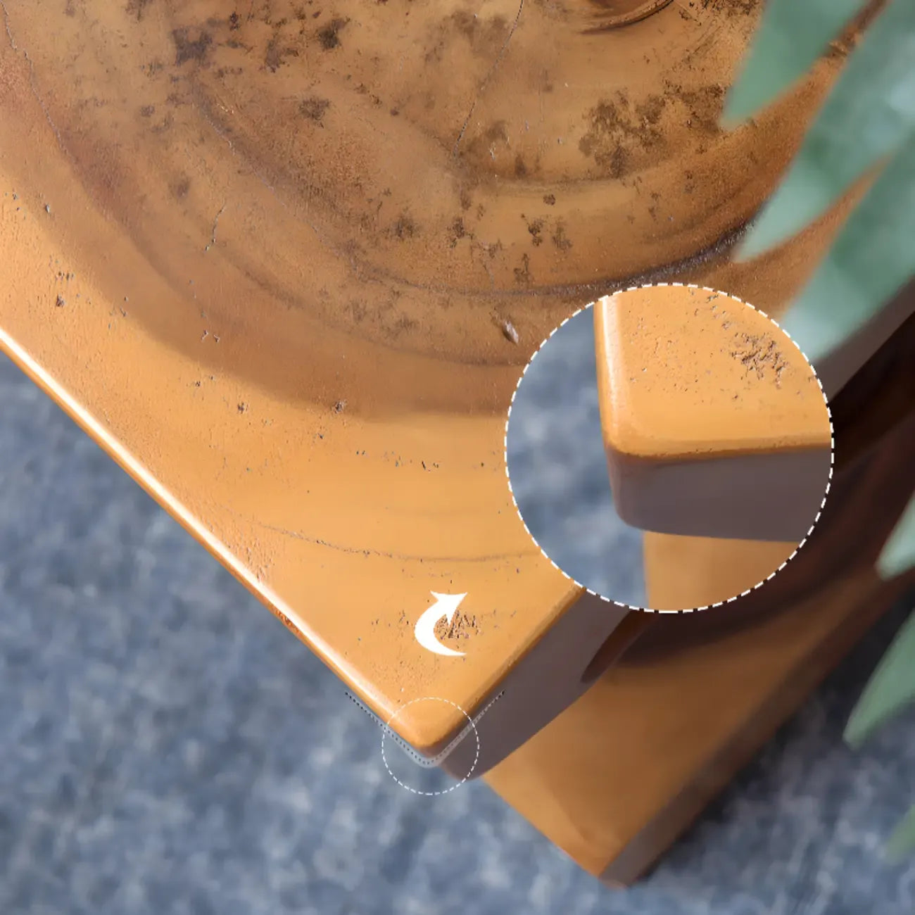 Sculpted Square Brown Solid Wood End Table for Small Space