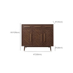 Modern Brown Solid Wood Sideboard with Drawers