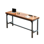 Modern Faux Wood Bar Table Set with Backless Stools