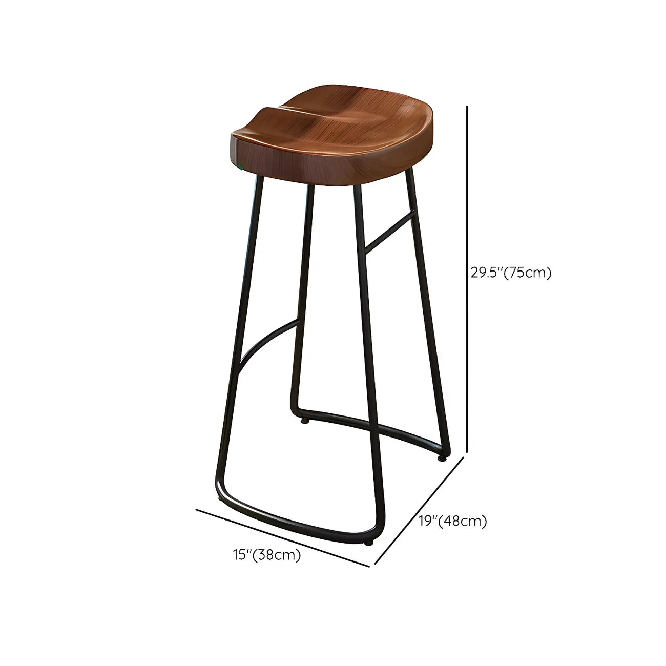 Modern Faux Wood Bar Table Set with Backless Stools