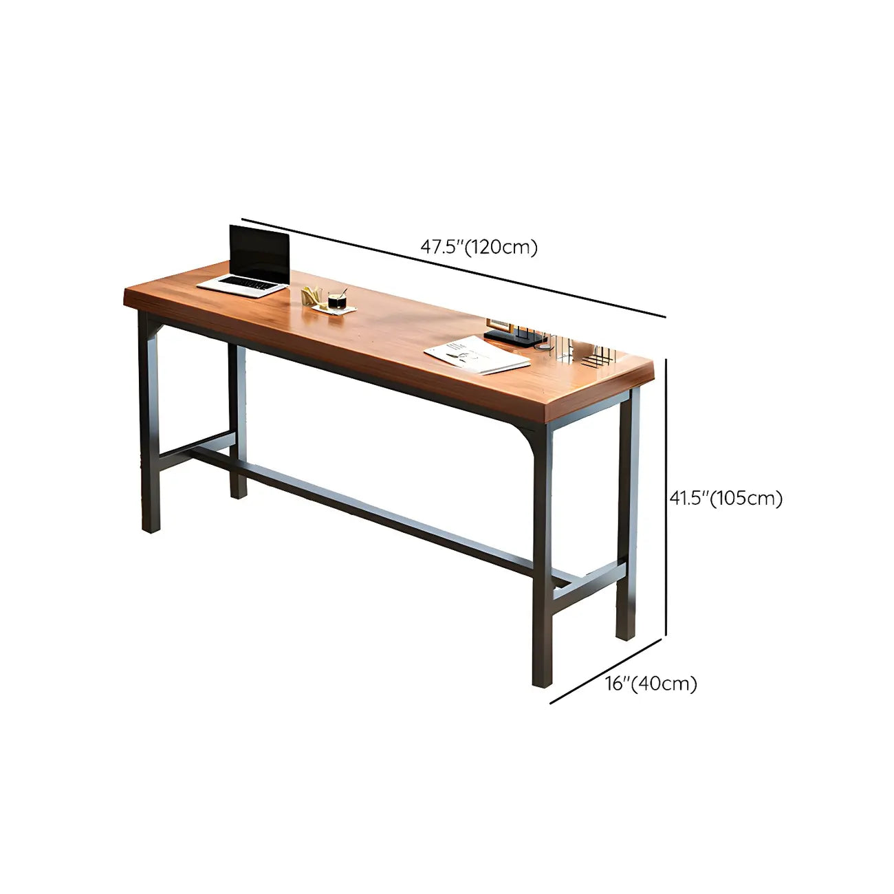 Modern Faux Wood Bar Table Set with Backless Stools