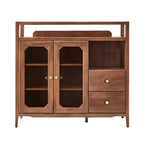 Modern Brown Glass Countertop Sideboard with Storage