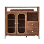 Modern Brown Glass Countertop Sideboard with Storage