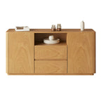 Scandinavian Brown Wooden Sideboard with Open Storage