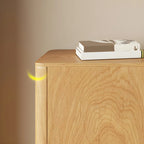 Scandinavian Brown Wooden Sideboard with Open Storage