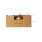 Scandinavian Brown Wooden Sideboard with Open Storage