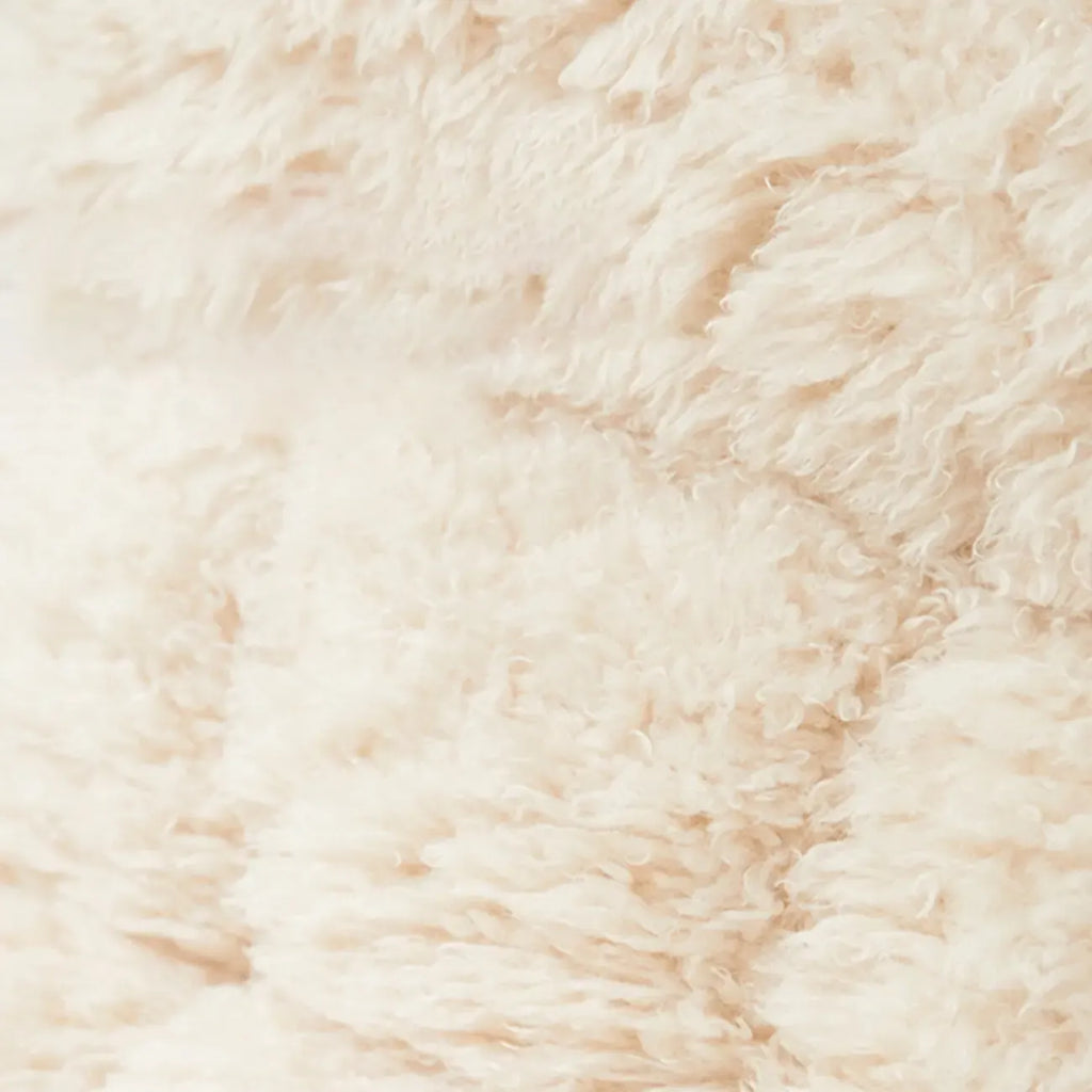 Modern Cotton Upholstered Metal Rocking Chair in White