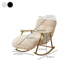 Modern Cotton Upholstered Metal Rocking Chair in White