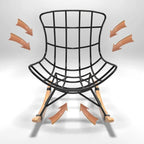 Faux Leather Wingback Rocking Chair with Removable Cushions