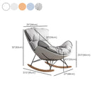 Faux Leather Wingback Rocking Chair with Removable Cushions