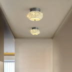 Simple Dimmable Crystal  Flush Ceiling Lamp for Living Room