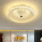 Simple Dimmable Crystal  Flush Ceiling Lamp for Living Room