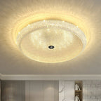 Simple Dimmable Crystal  Flush Ceiling Lamp for Living Room