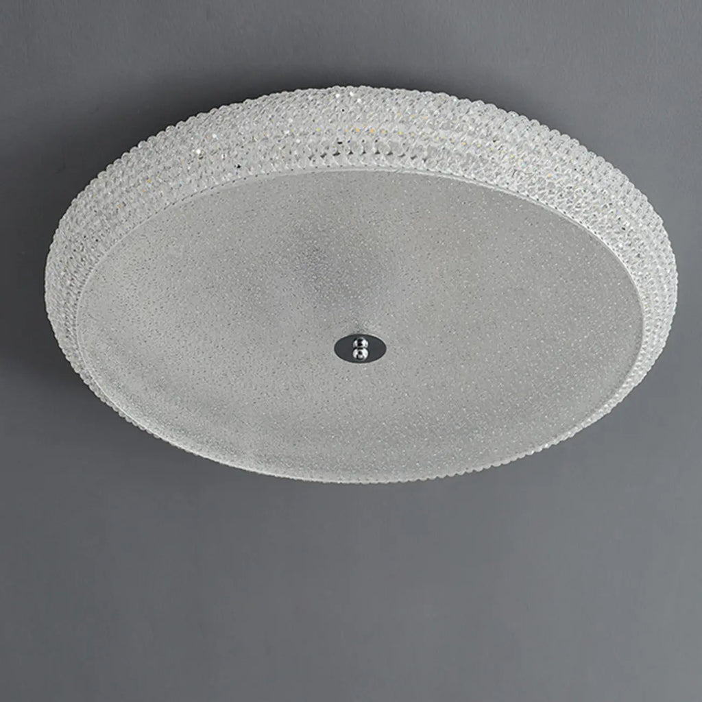 Simple Dimmable Crystal  Flush Ceiling Lamp for Living Room