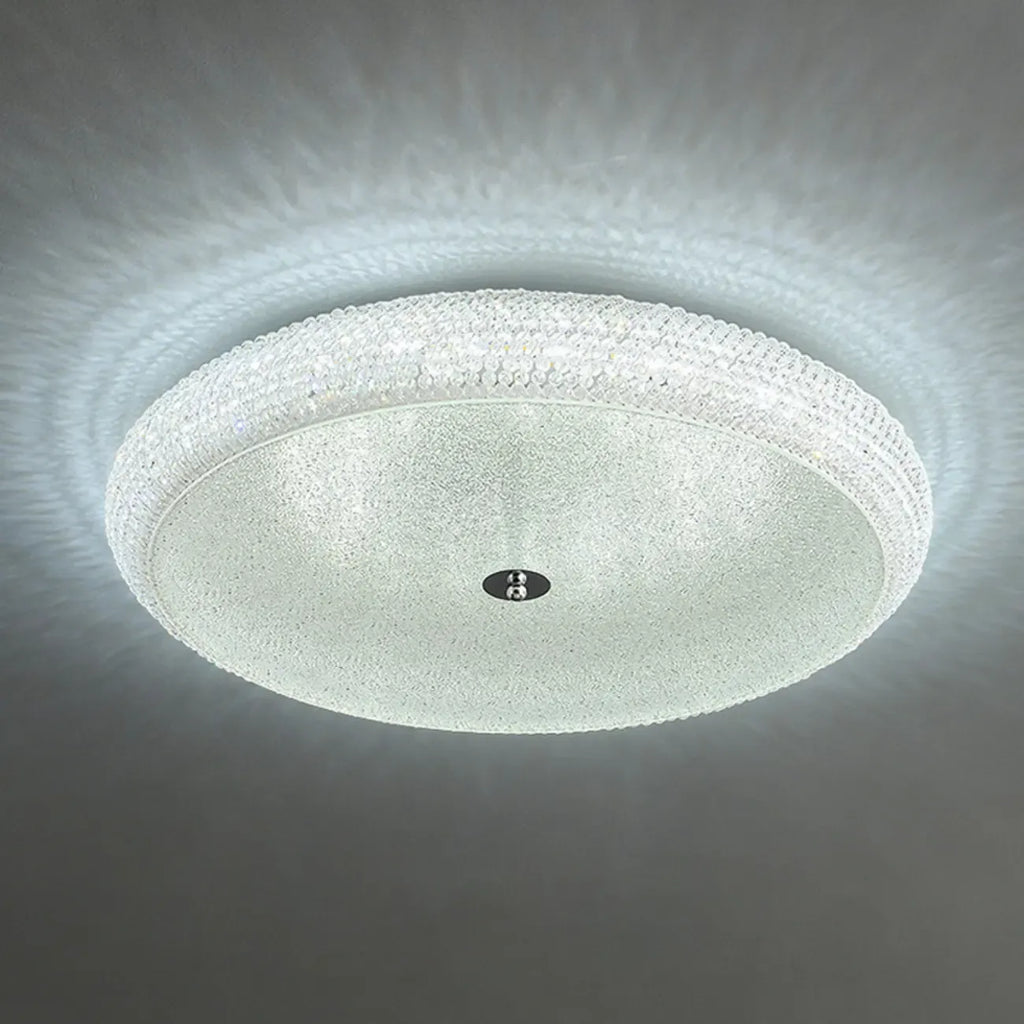 Simple Dimmable Crystal  Flush Ceiling Lamp for Living Room