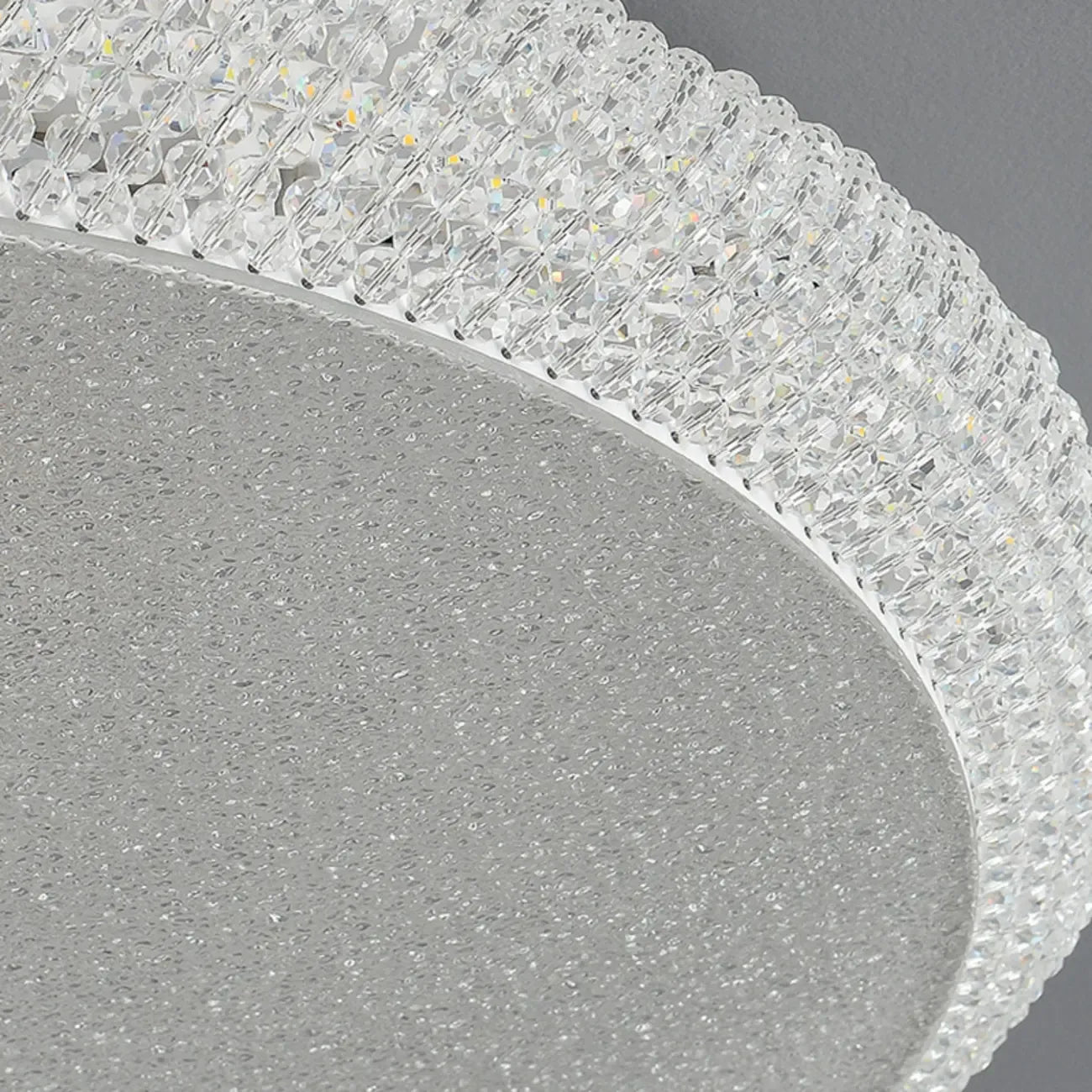 Simple Dimmable Crystal  Flush Ceiling Lamp for Living Room