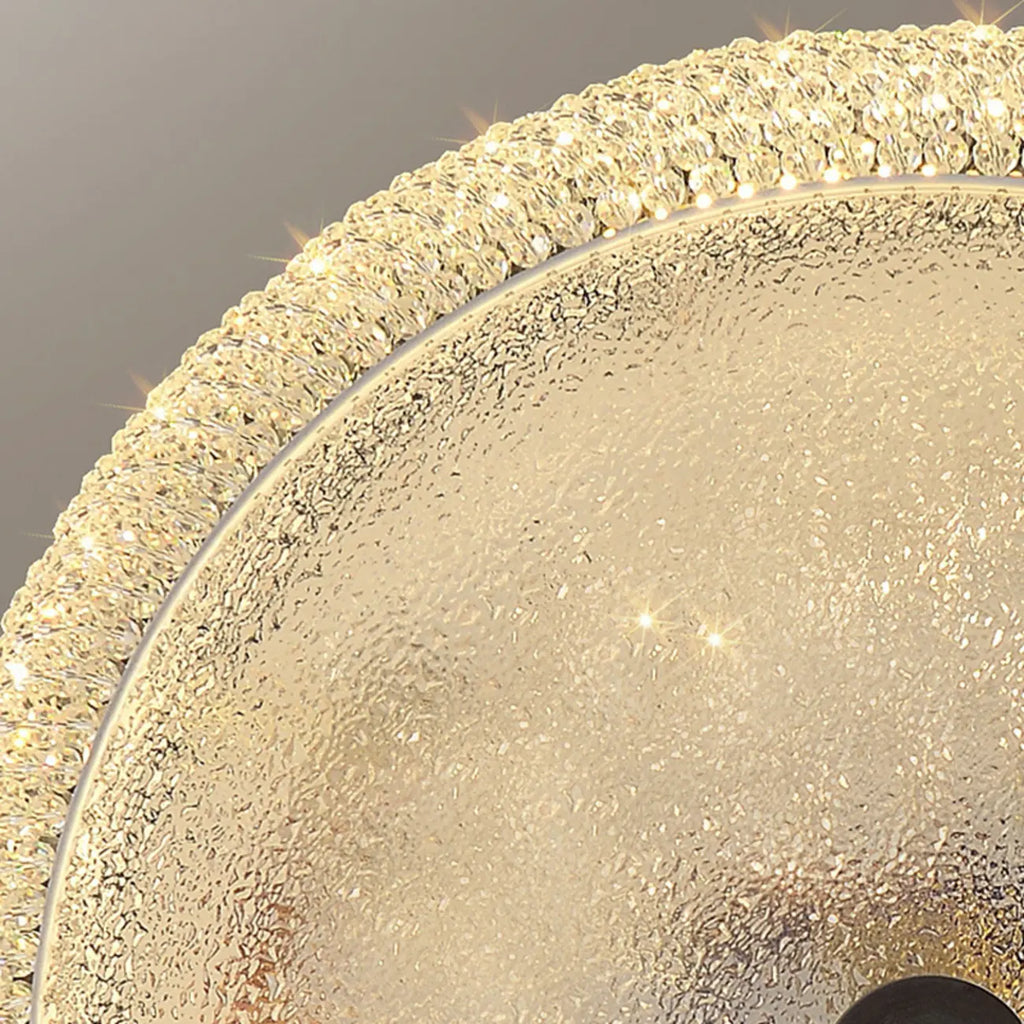 Simple Dimmable Crystal  Flush Ceiling Lamp for Living Room