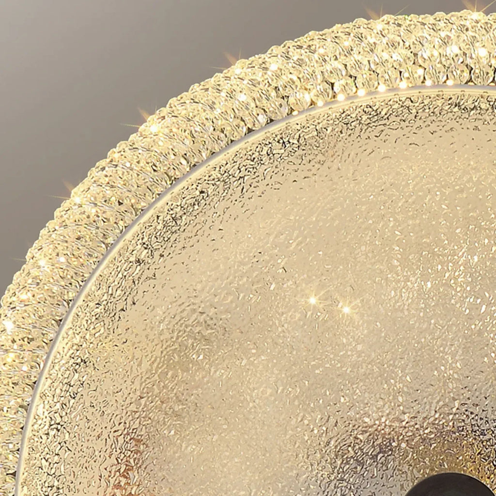 Simple Dimmable Crystal  Flush Ceiling Lamp for Living Room