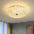 Simple Dimmable Crystal  Flush Ceiling Lamp for Living Room